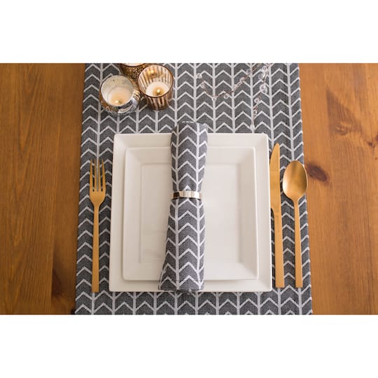 Black & White Herringbone Napkin, 6ct.